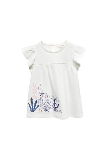 MANGO Woman Tricou alb cireș pentru fetiță 67086020