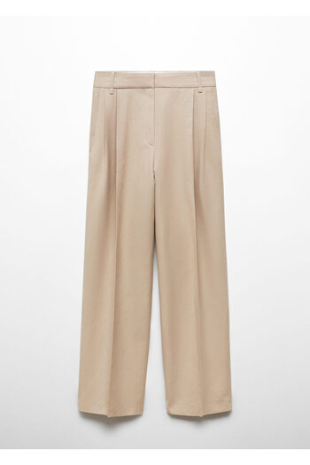 MANGO Dark Camel Women's Trousers 67028661
