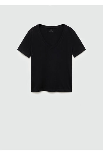 MANGO Women's Black T-Shirt 77120582