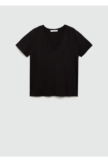 MANGO Woman Women's Black T-Shirt 77170580