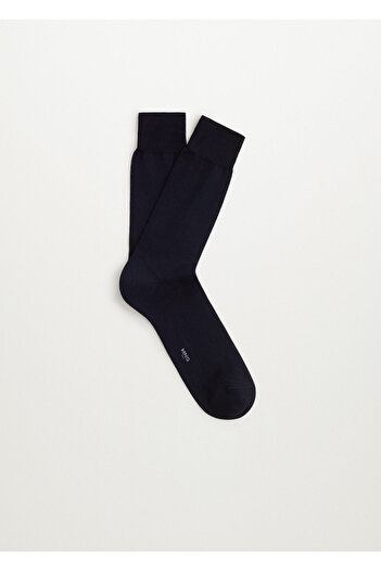 MANGO Woman Men's Navy Blue Socks 47201321