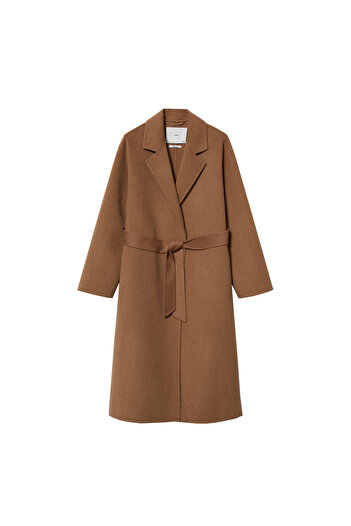 MANGO Woman Γυναικείο παλτό Dark Camel 37045129