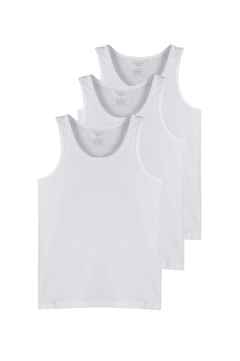 Trendyol Collection White U Collar Combed Cotton 3-Piece 100% Cotton Underwear Undershirt