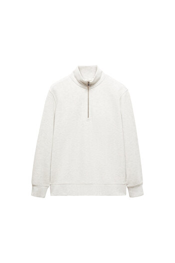 MANGO Woman Açik Gri Erkek  Sweatshirt 67014462