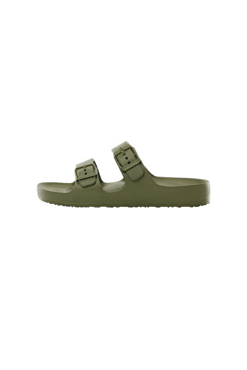 MANGO Woman Khaki Kapcie Chłopięce 67067694