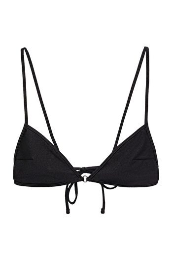 MANGO Woman Metallic-detail bikini top