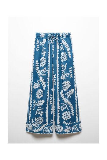MANGO Woman Wide leg printed trousers