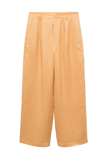 MANGO Woman 100% linen wideleg trousers