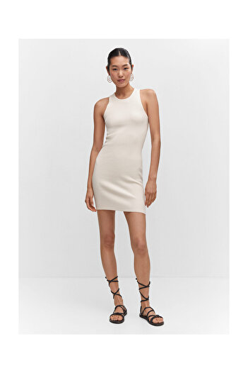 MANGO Woman Knitted dress with open back