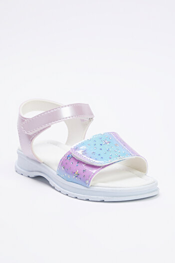 TRENDYOL SHOES Lilac Shiny Star Detailed Velcro Strap Little Girls Kids Sandals Takss25Sd00027