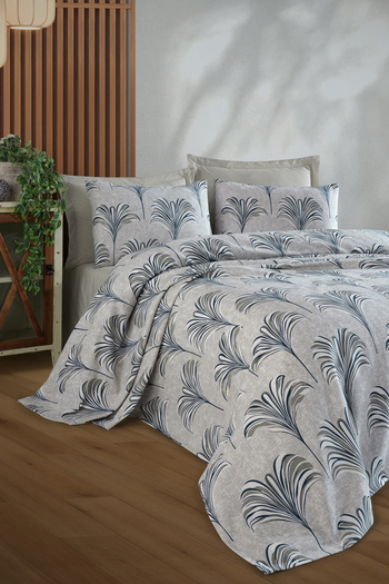 Enlora Home Doğal Pike Baskılı Çift Kişilik Santo Mavi