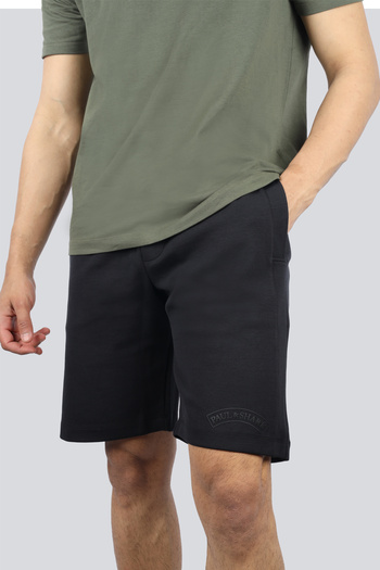 PAUL&SHARK Men's Regular Fit Cotton Elastic Waist Black Shorts 25411851 -011