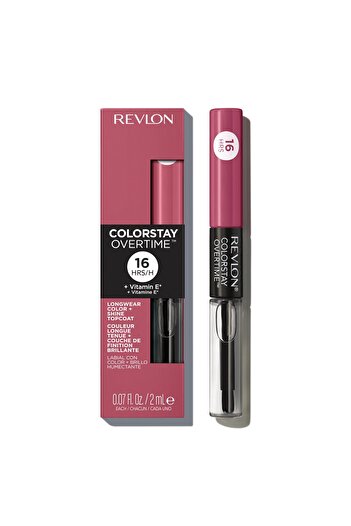 Revlon Liquid Lipstick & Gloss, ColorStay Overtime, Dual Ended, 005 Infinite Raspberry, 0.07 Fl Oz