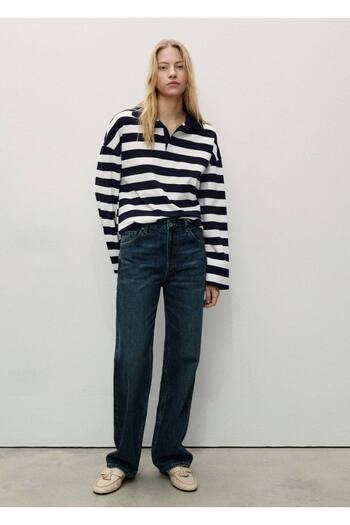 MANGO Woman Straight-Cut Mid-Waist Miami Jeans