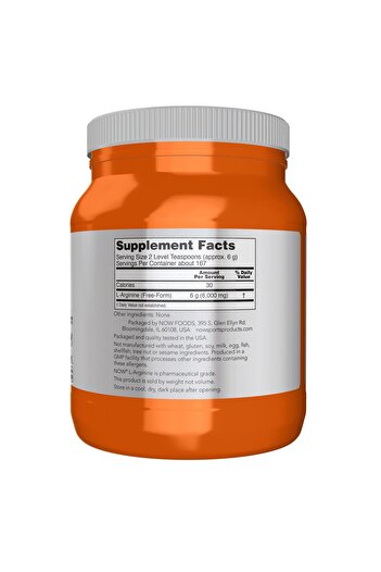 Now Foods Sports Nutrition, L-Arginine Powder, Nitric Oxide Precursor, Amino Acids, 2.2-Pound