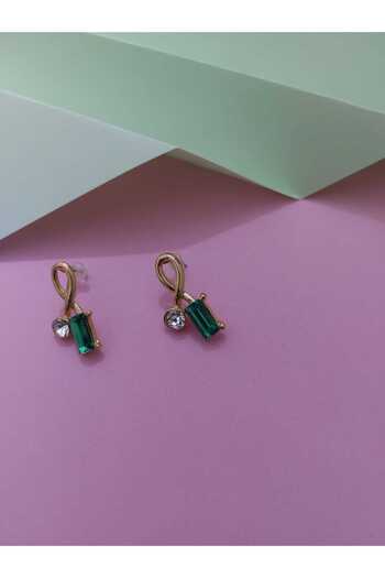 takıbahçesi Stylish Red - Green Earrings with Stones