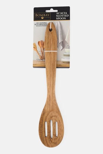 Bombay Acacia Wooden Slotted Spoon 30 L cm, Beige