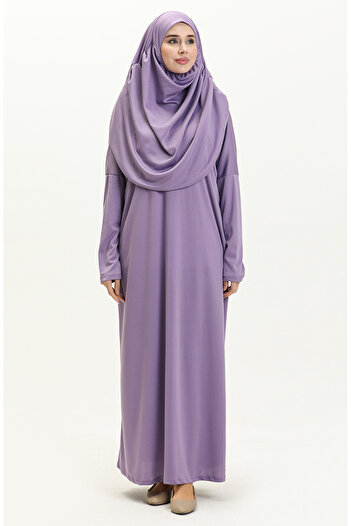 sefamerve 1712-07 Lilac One Piece Prayer Dress