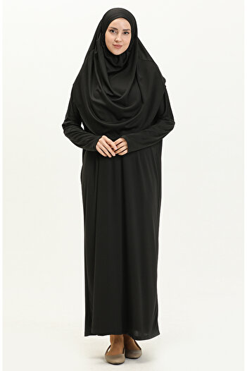 sefamerve One Piece 1712-05 Black Prayer Dress