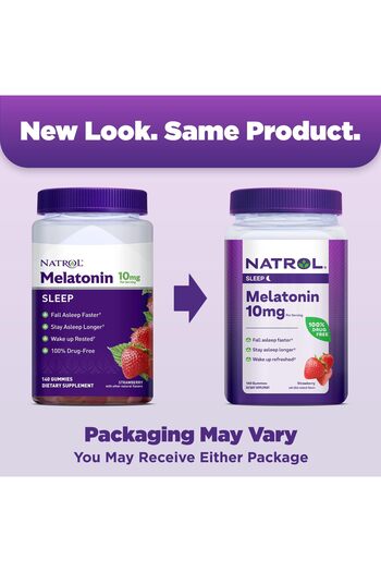 Natrol Melatonin Gummies, 10 mg Sleep Support, 140 Strawberry Gummies, 70-Day Supply