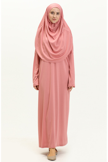sefamerve One Piece Prayer Dress 1712-03 Powder