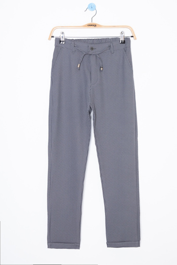 Cansın Mini Men's Jogger Pants - Smoked Waist Tied Double Leg Style 20039 Model