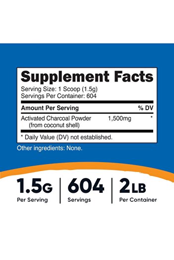 Nutricost Activated Charcoal Powder 2lbs - Food Grade, Toothpaste, Facemask, Odor Control, Vegan, Gluten-Free