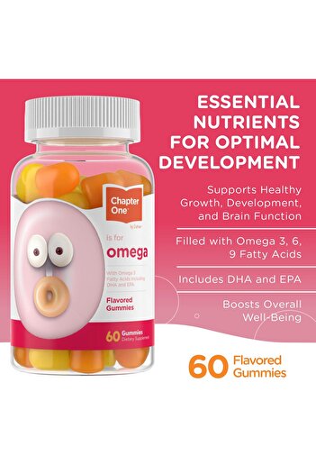 Zahler Chapter One Omega 3 Gummies for Kids - No Fish Oil, 60 Count - Supports Brain Function & Growth