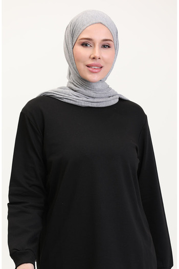 sefamerve İki İplik Penye Tunik 280128-11 Siyah