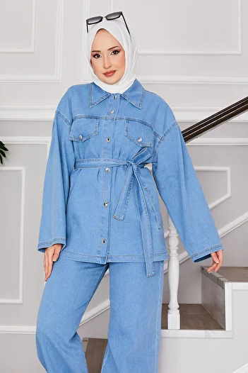 EBRUTESETTÜR Jacket & Pantalon Hijab, Denim Suit