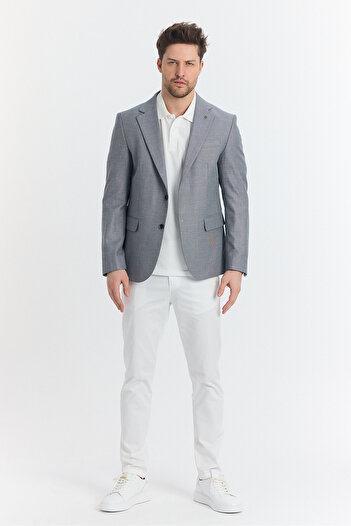 Frappoli Serardo Men's Black Half Lined Spring-Summer Sports Blazer Jacket with Flap Pockets