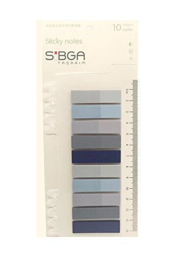 sibga tasarım Transparent Colored Post-It Note Paper - 200 Sheets Bookmark Sticker