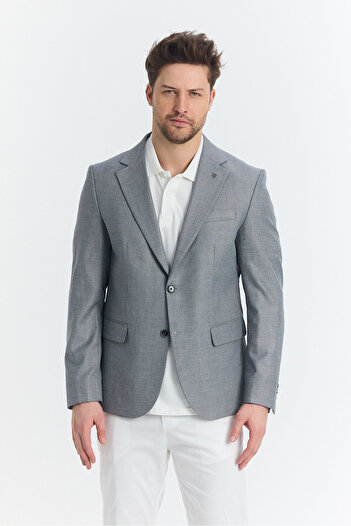 Frappoli Serardo Men's Black Half Lined Spring-Summer Sports Blazer Jacket with Flap Pockets