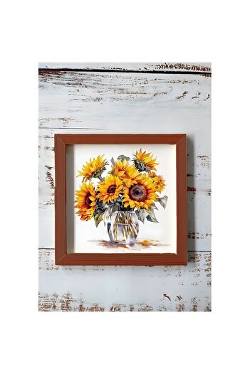 Wooden Factory Moonflower Flower in a Wooden Framed Pot Uv Printed Mdf Painting