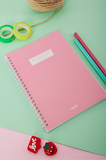 Copyder Pink Pastel Color Plain Spiral A5 Unlined 100 Sheets School Notebook