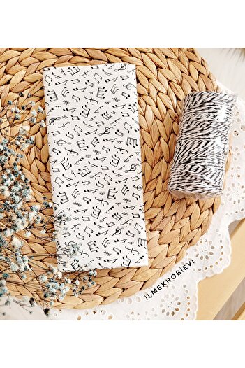ilmekhobievi Poplin Fabric Note Flowing, 100% Cotton 50X170Cm (1 Piece)