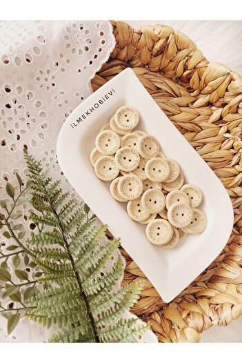 ilmekhobievi Handmade Wooden Button Set 25mm 15 Pieces