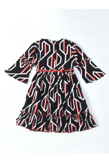 Bella Moda By Styli All-Over Print Tiered Dress