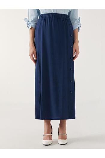 LC Waikiki Lcw Grace Navy Blue Elastic Waist Women's Skirt