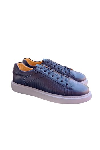 Luis Figo 4473 Siyah Renk Hakiki Deri Büyük Numara Erkek Sneaker 46-47-48-49-50 Numara