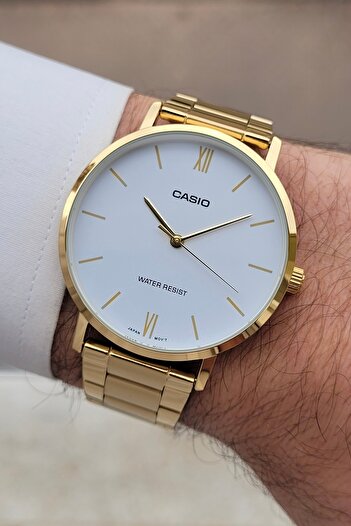 Casio Gold Color Steel Case Steel Cord Men's Wristwatch