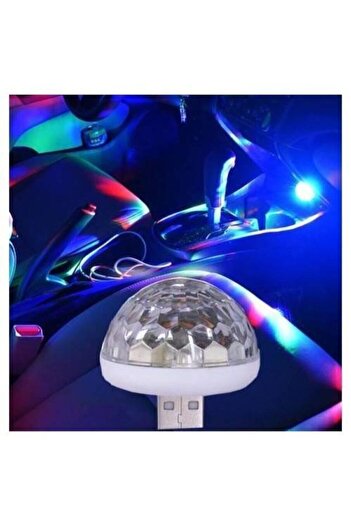 BoostZone كرة ديسكو صغيرة حساسة للصوت داخل السيارة مع USB LED - متوافقة مع الهاتف