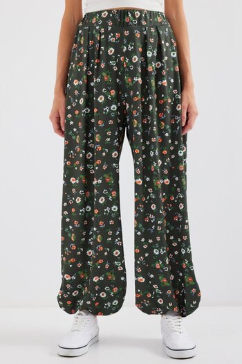 Edolika 6665 Patterned Shalwar Trousers - Khaki
