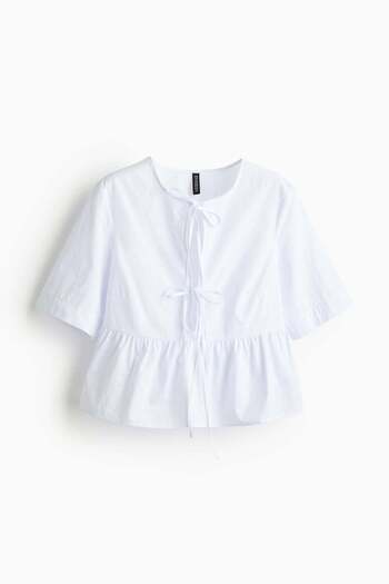 H&M Tie-front poplin blouse