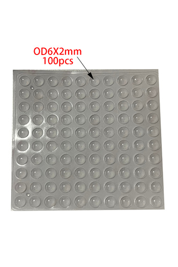 Choice OD 6X2mmX100PCS 100Pcs Soft Silicone Rubber Anti Slip Bumpers Feet Pads Damper Buffer Cabinet Bumper