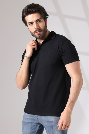 Burlu Men's Polo Neck Short Sleeve Summer T-Shirt