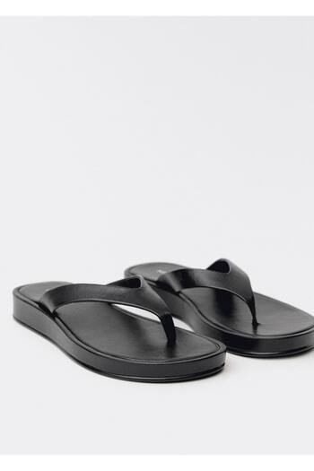 MANGO Woman Leather banded sandals