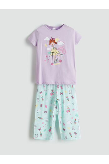 LC Waikiki LCW Kids Bisiklet Yaka Kız Çocuk Pijama Takım
