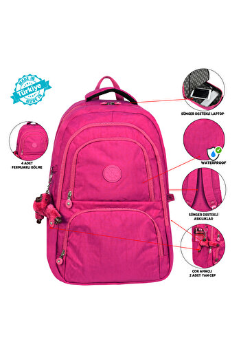 Roxy Crinkle Fabric Lightweight Backpack - Suitable for School/Daily Use, Waterproof, Multi-Compartment