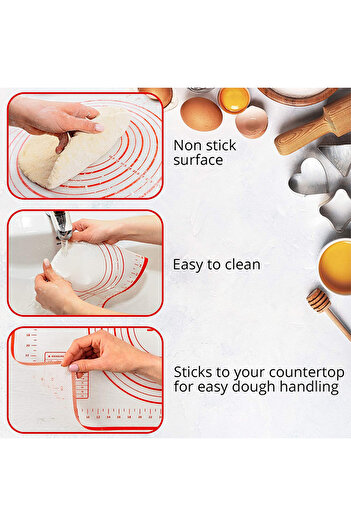Choice Black 29x26cm Silicone Baking Mat Non-stick Kneading Pad Pastry Tool